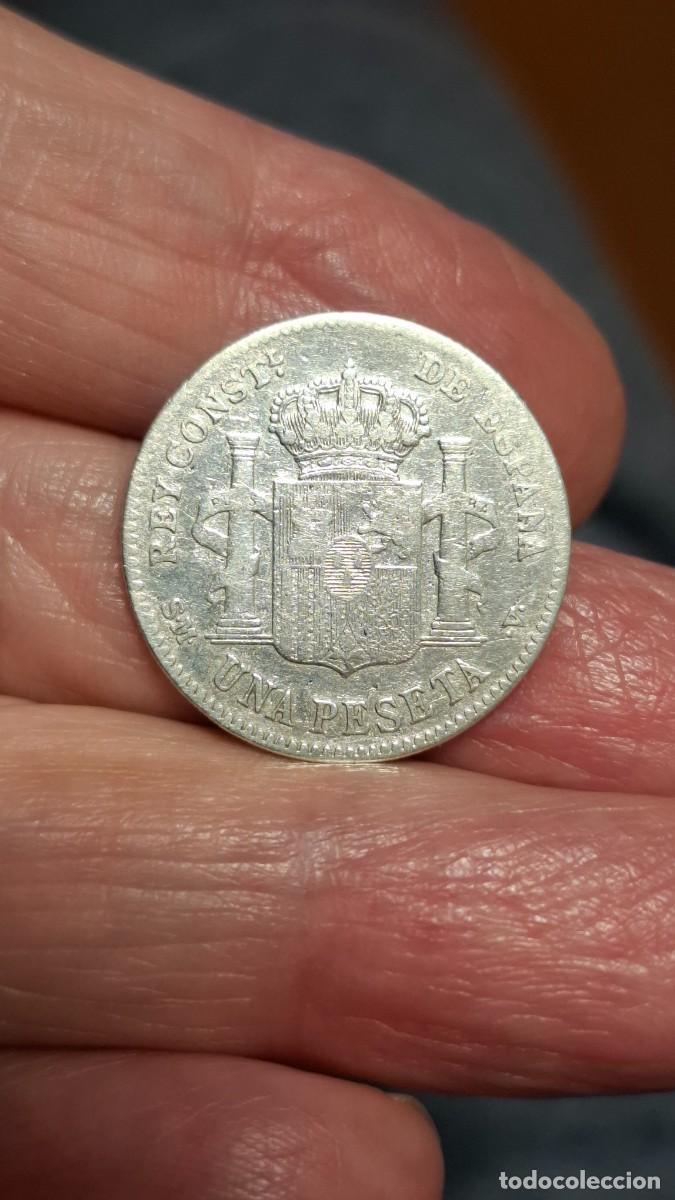 Monedas de Espa&ntilde;a: MONEDA DE 1 PESETA DE PLATA DE 1901*19-01 - Foto 2