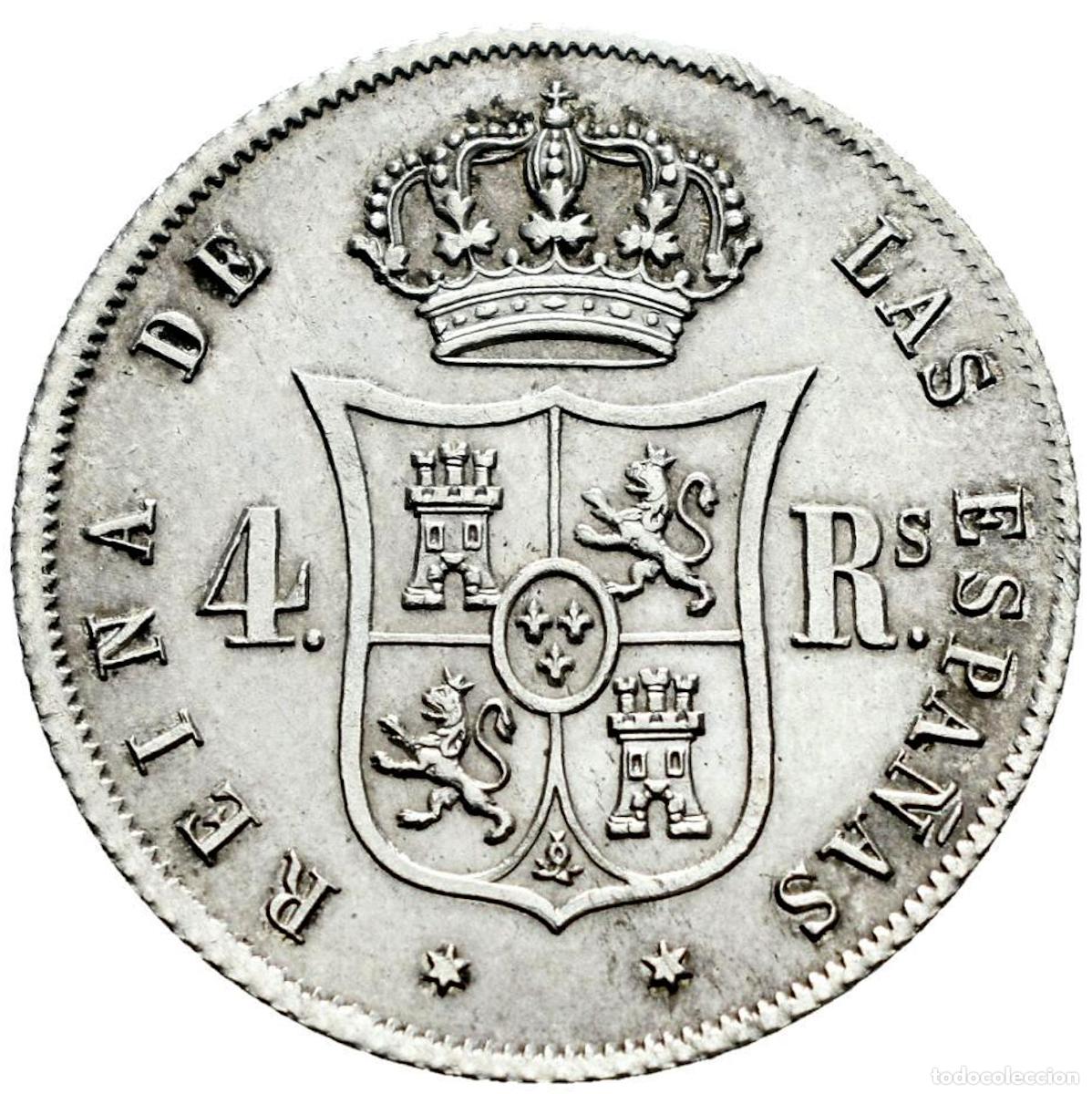 Monedas de Espa&ntilde;a: 4 Reales de 1862 Isabel II - Foto 2