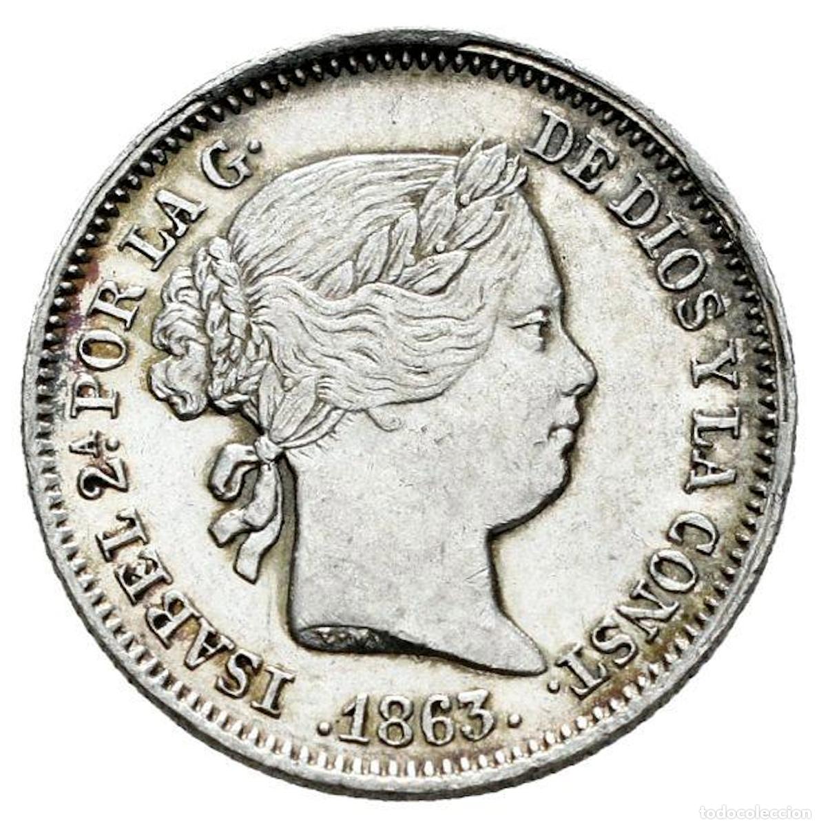 Monedas de Espa&ntilde;a: 1 Real 1863 Isabel II - Foto 1