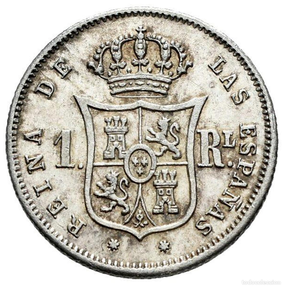 Monedas de Espa&ntilde;a: 1 Real 1863 Isabel II - Foto 2
