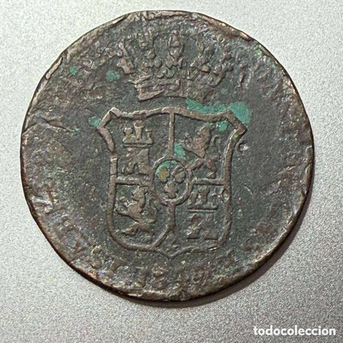 Monedas de Espa&ntilde;a: ISABEL II - 3 CUARTOS - 1844 CATALU&Ntilde;A - Foto 2
