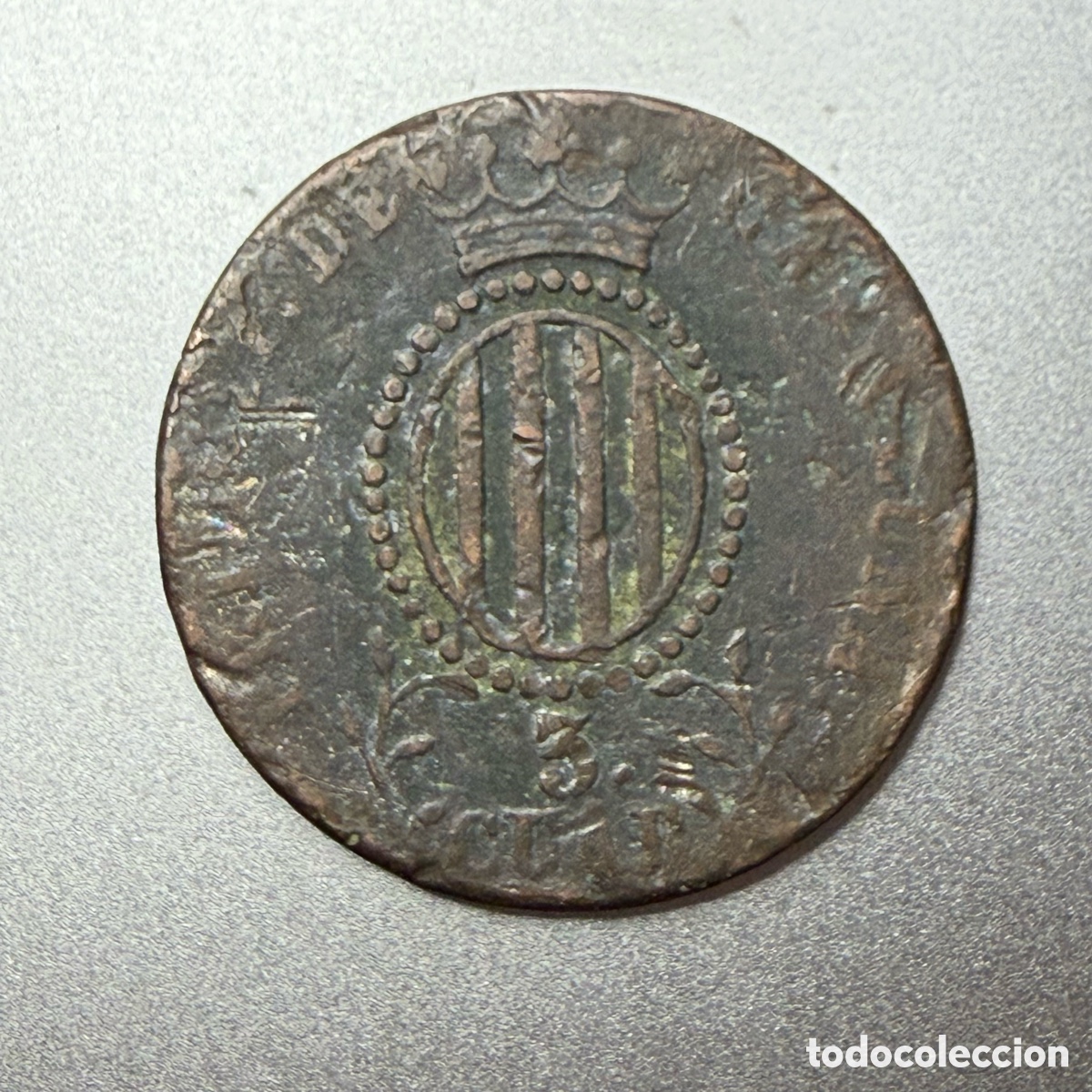 Monedas de Espa&ntilde;a: ISABEL II - 3 CUARTOS - 1844 CATALU&Ntilde;A - Foto 1