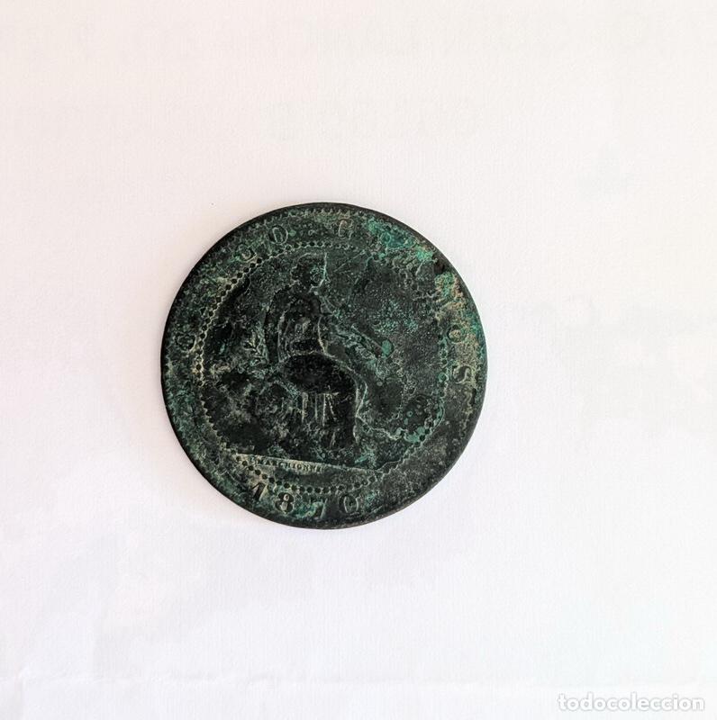 Monedas de Espa&ntilde;a: Moneda 5 c&eacute;ntimos Primera Rep&uacute;blica Espa&ntilde;a. A&ntilde;o 1870. - Foto 1