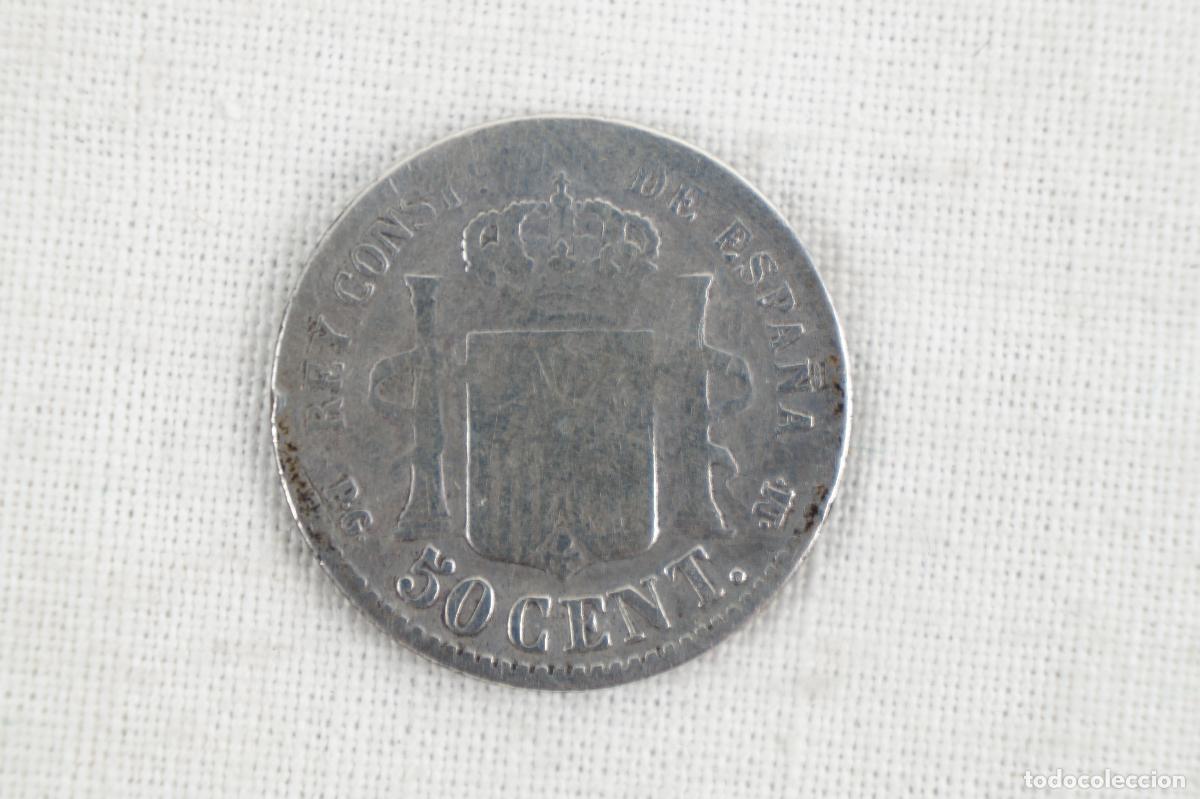 Monedas de Espa&ntilde;a: Moneda de 50 centimos de 1892 - Alfonso XIII - Plata - Foto 2