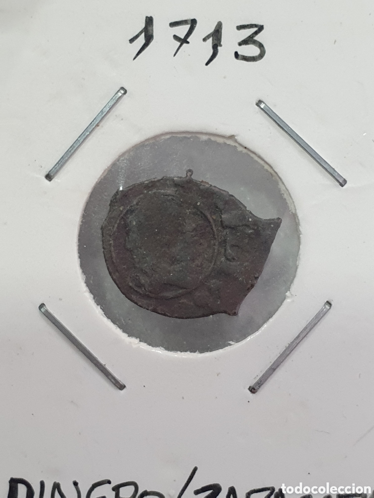 Monedas de Espa&ntilde;a: Felipe V. 1 dinero 1713. (L31) - Foto 2