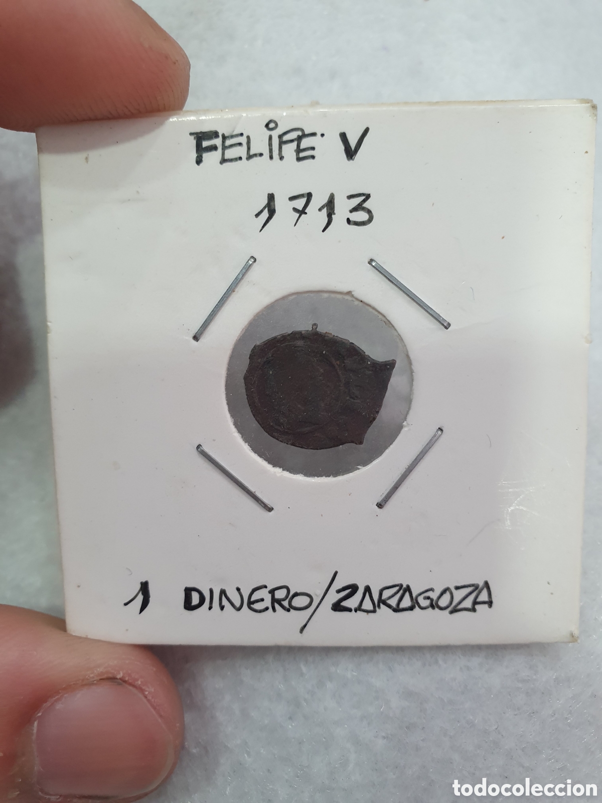 Monedas de Espa&ntilde;a: Felipe V. 1 dinero 1713. (L31) - Foto 1