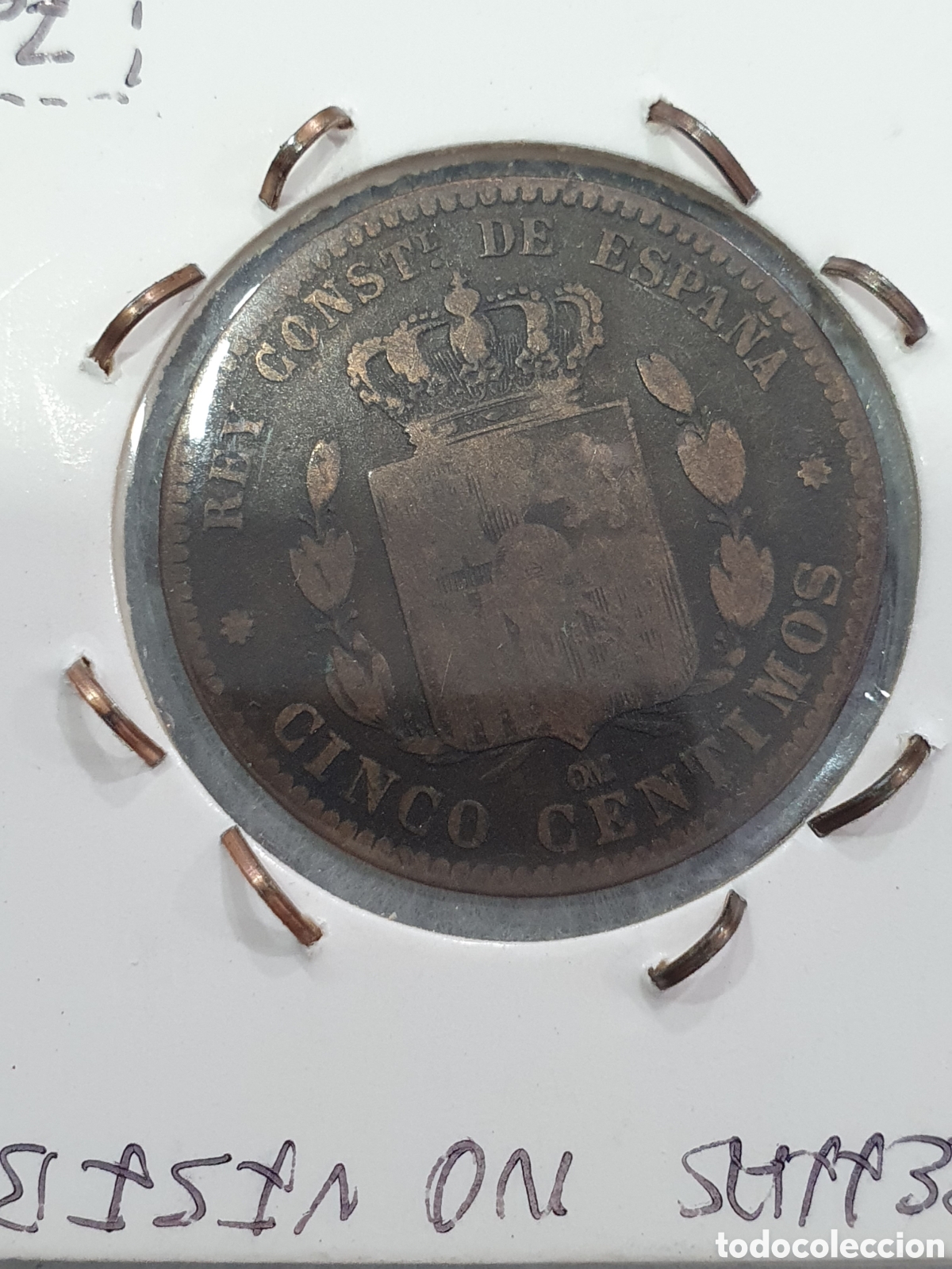 Monedas de Espa&ntilde;a: 5 c&eacute;ntimos 1877. Alfonso XII. (L31) - Foto 2