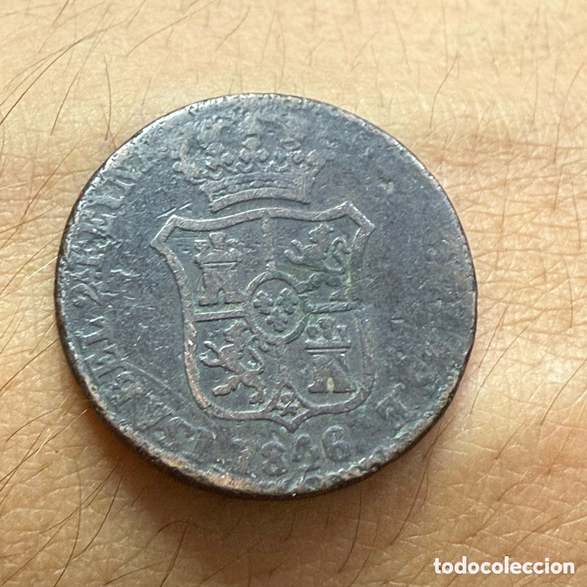 Monedas de Espa&ntilde;a: ISABEL II - 3 CUARTOS - CATALU&Ntilde;A - 1846 - Foto 2