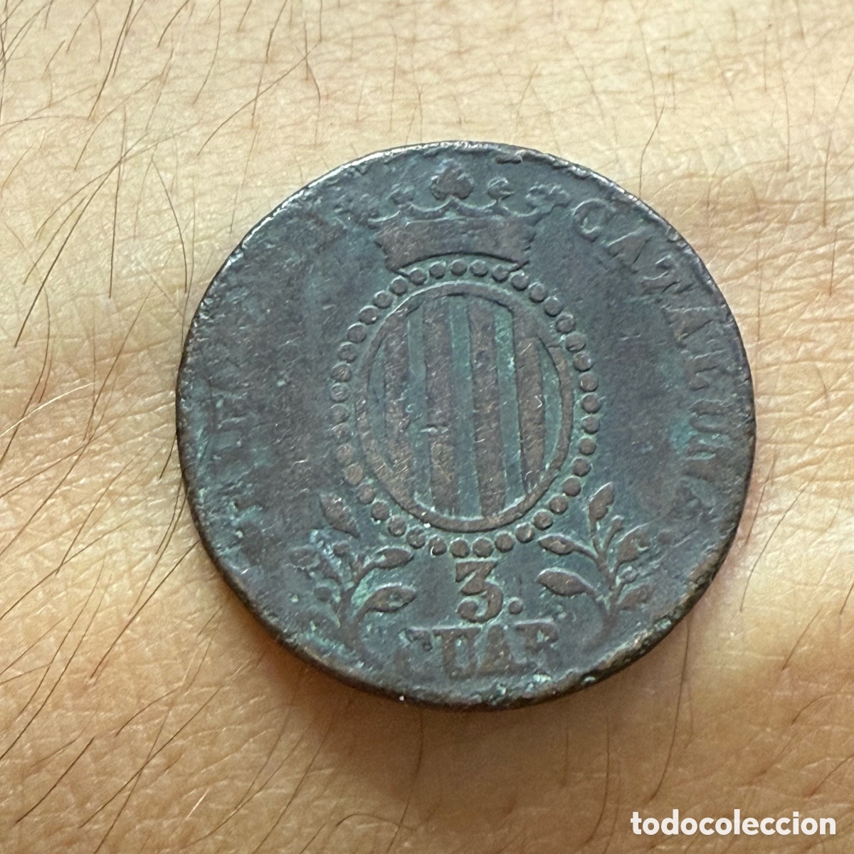Monedas de Espa&ntilde;a: ISABEL II - 3 CUARTOS - CATALU&Ntilde;A - 1846 - Foto 1