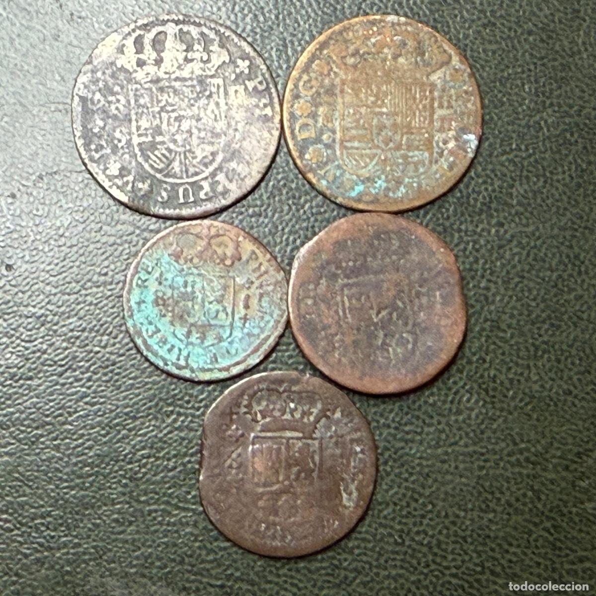 Monedas de Espa&ntilde;a: Lote de 5 monedas de Felipe V - Foto 2