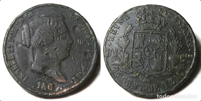 Monedas de Espa&ntilde;a: Moneda de Isabel II 25 c&eacute;ntimos de Real, 1854 . Ceca de Segovia - Foto 1