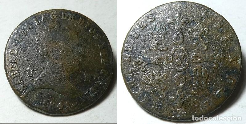 Monedas de Espa&ntilde;a: Moneda de Isabel II 8 Maraved&iacute;s de 1841 Segovia - Foto 1