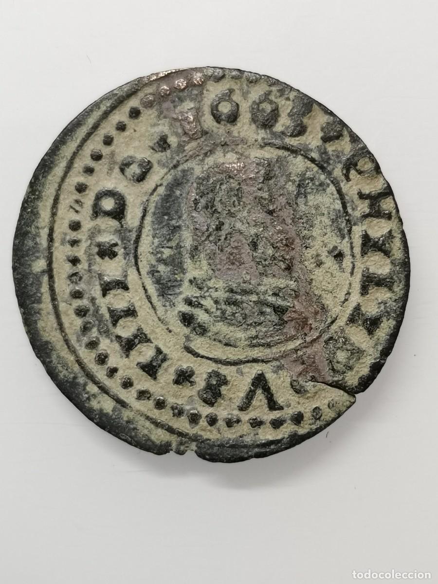 Monedas de Espa&ntilde;a: Felipe IV 16 Maraved&iacute;s 1663 TRUJILLO - Foto 2