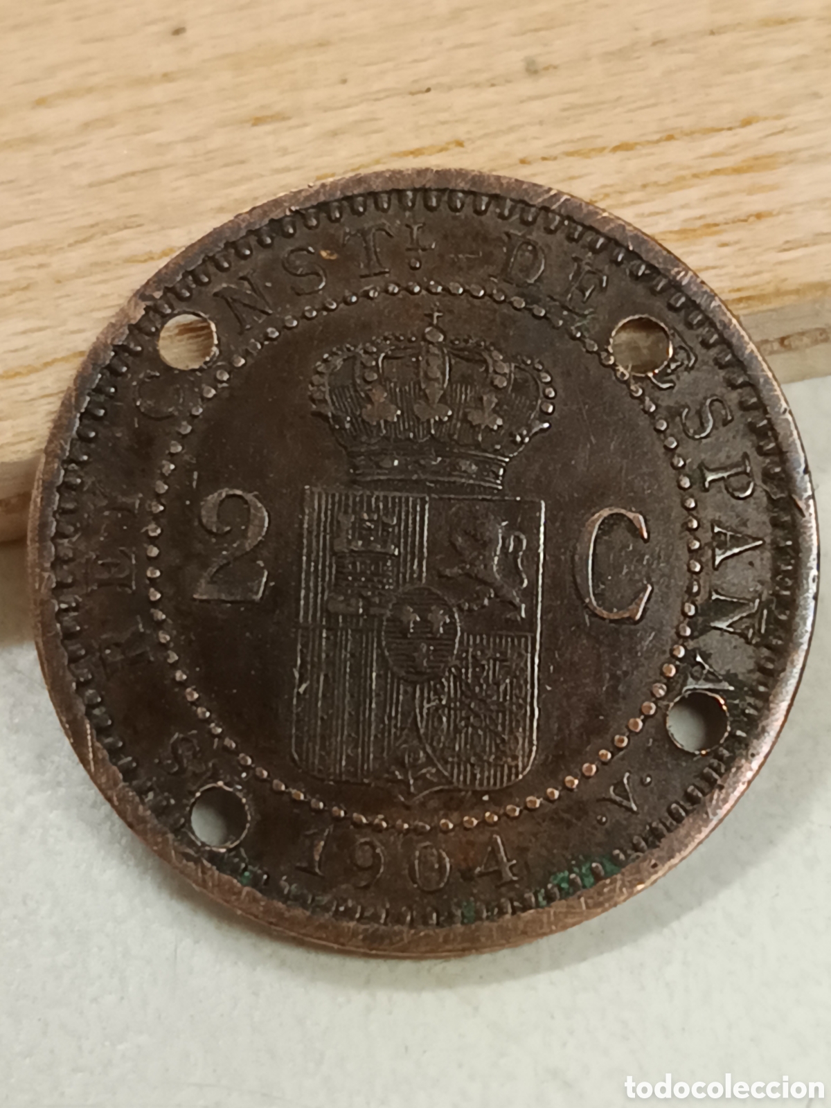 Monedas de Espa&ntilde;a: Moneda 2 c&eacute;ntimos 1904 *04 Alfonso XIII - Foto 2