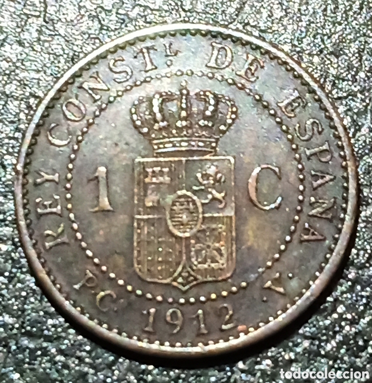 Monedas de Espa&ntilde;a: 1 c&eacute;ntimo 1912 - PC V - ( 2 ) - Bc - Foto 2