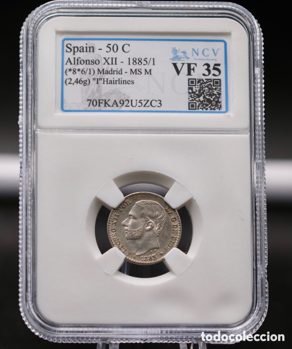 Monedas de Espa&ntilde;a: Alfonso XII. Variante. NCV VF35 - Foto 1