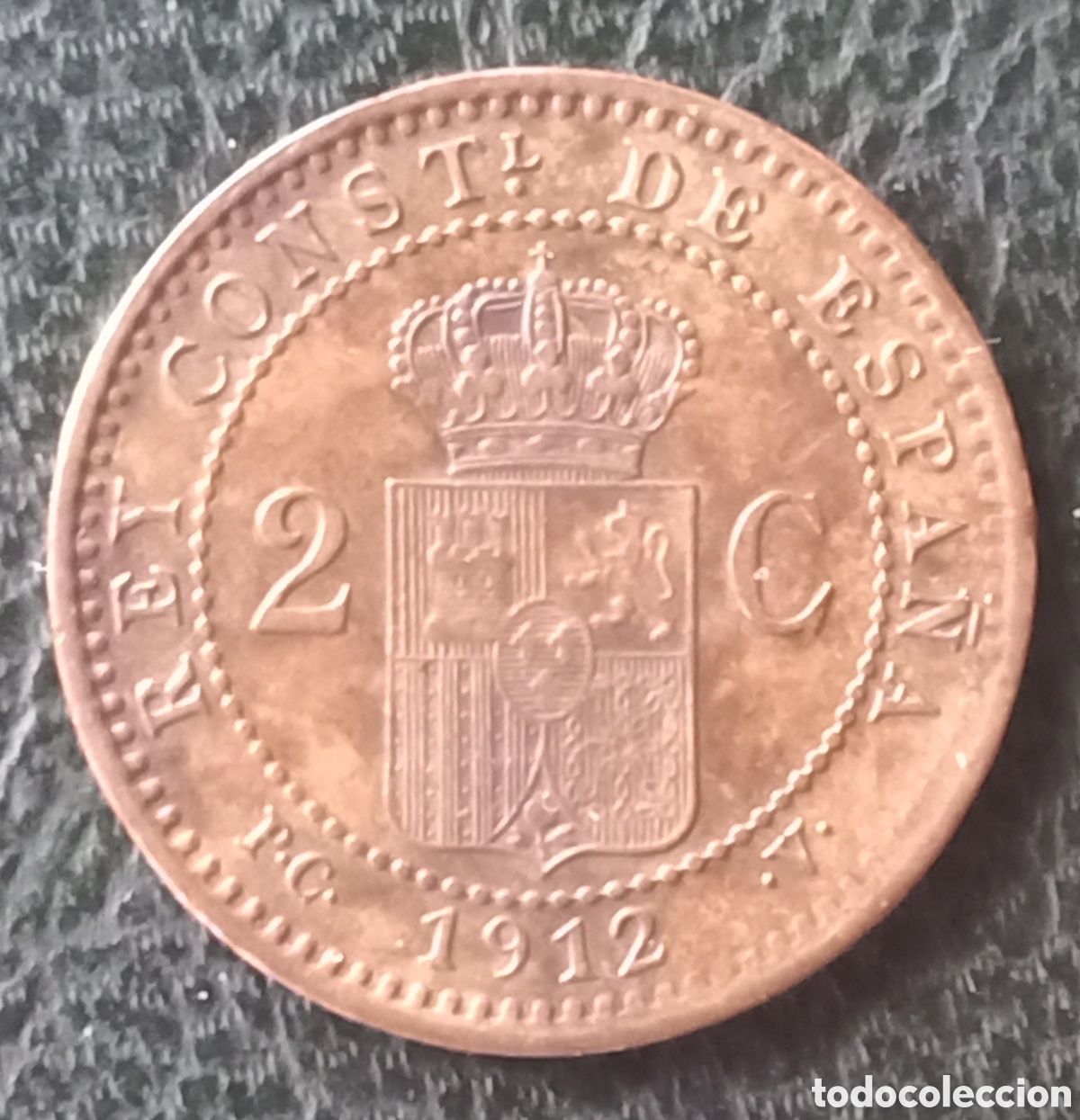 Monedas de Espa&ntilde;a: 1 C&eacute;ntimo 1912 * 12 PC V - Bc - Foto 2