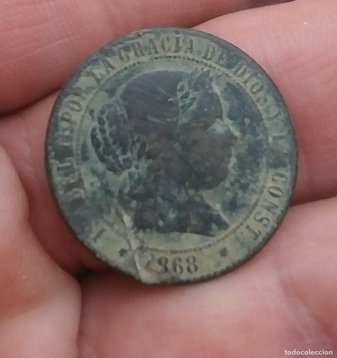 Monedas de Espa&ntilde;a: 2 1/2 centimos de real isabel ll 1868 - Foto 1