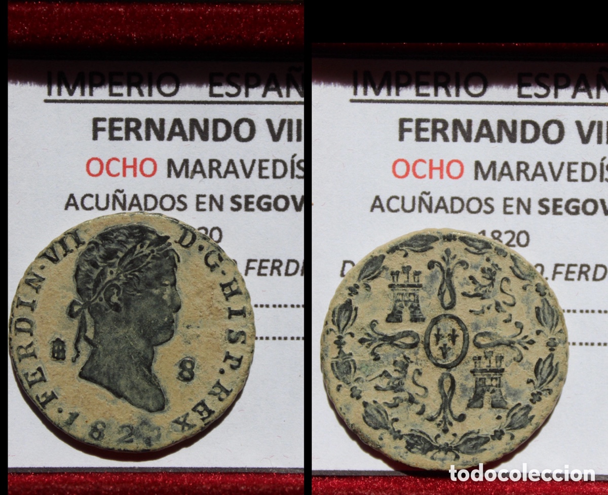 Monedas de Espa&ntilde;a: FERNANDO VII 8 maraved&iacute;s - Foto 1
