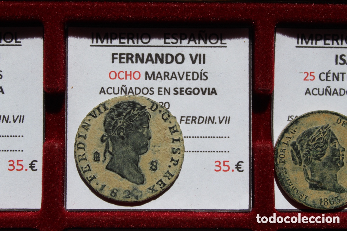 Monedas de Espa&ntilde;a: FERNANDO VII 8 maraved&iacute;s - Foto 2