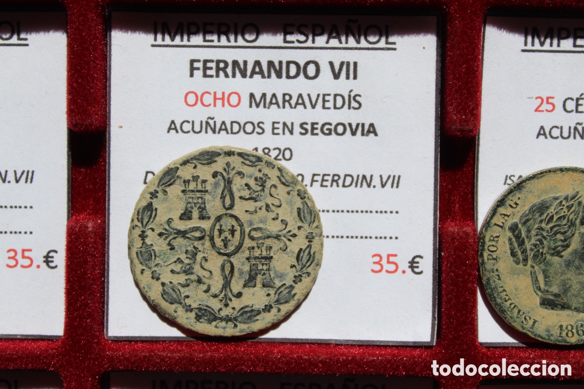 Monedas de Espa&ntilde;a: FERNANDO VII 8 maraved&iacute;s - Foto 3