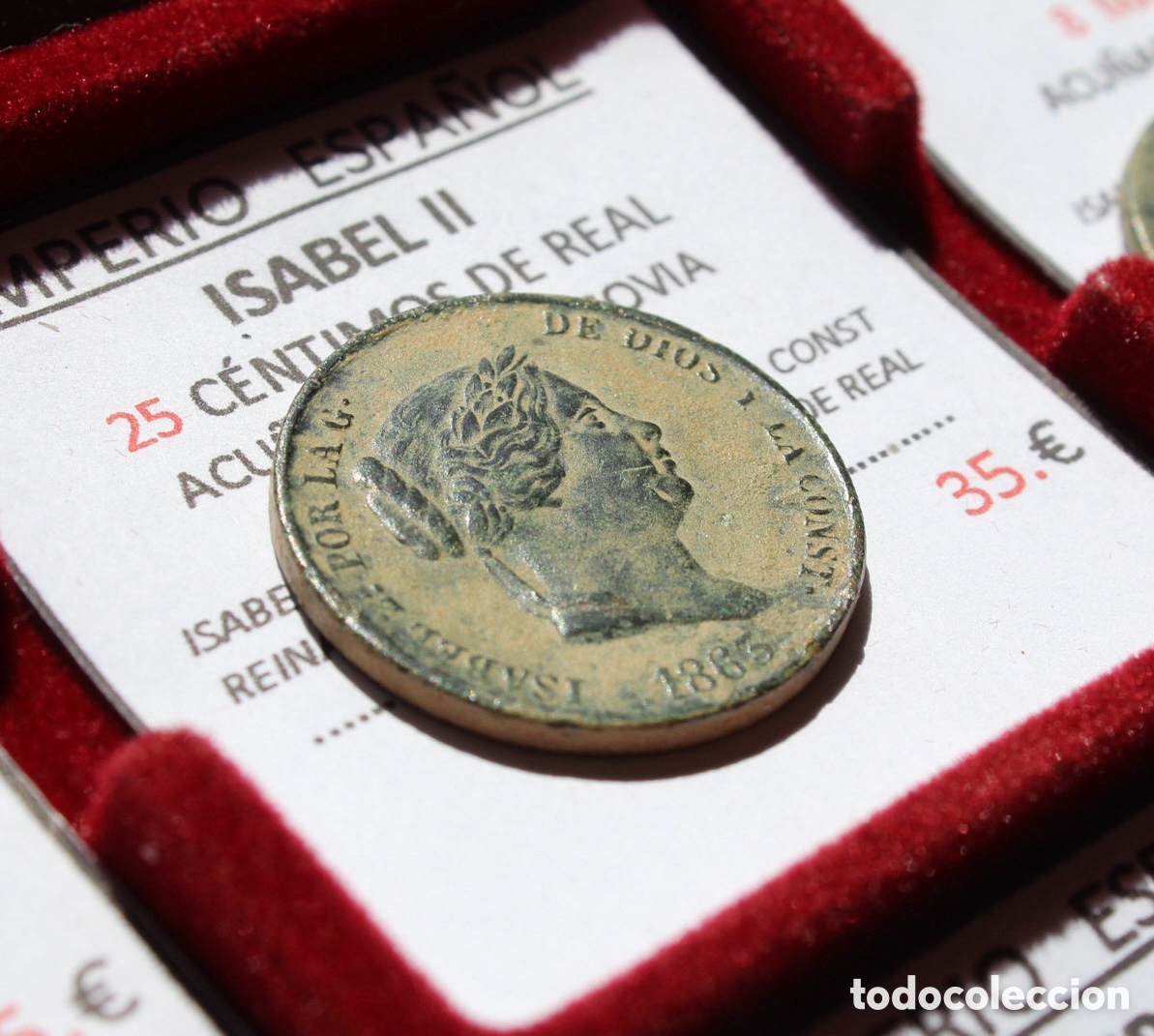 Monedas de Espa&ntilde;a: Moneda 25 c&eacute;ntimos de Escudo Isabel II 1863 - Foto 4