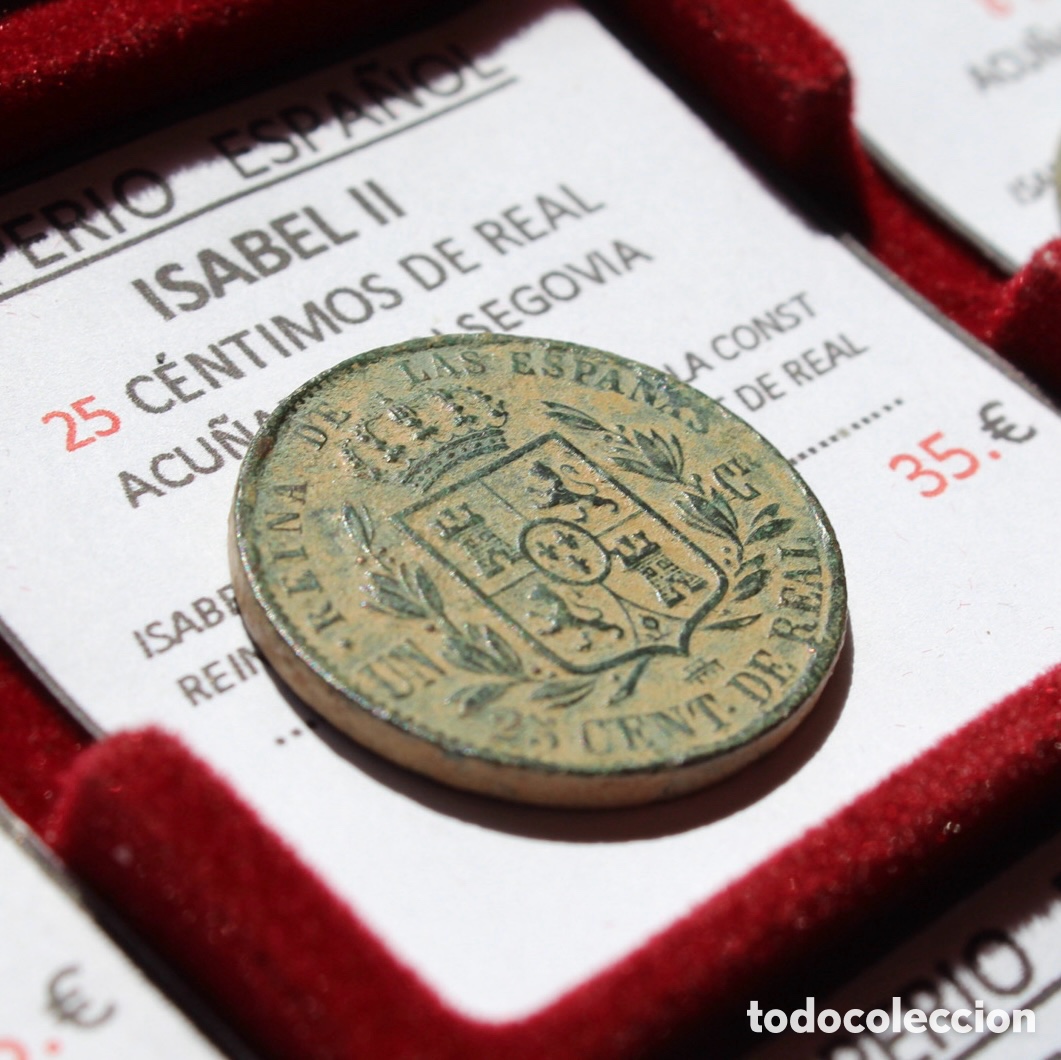 Monedas de Espa&ntilde;a: Moneda 25 c&eacute;ntimos de Escudo Isabel II 1863 - Foto 5