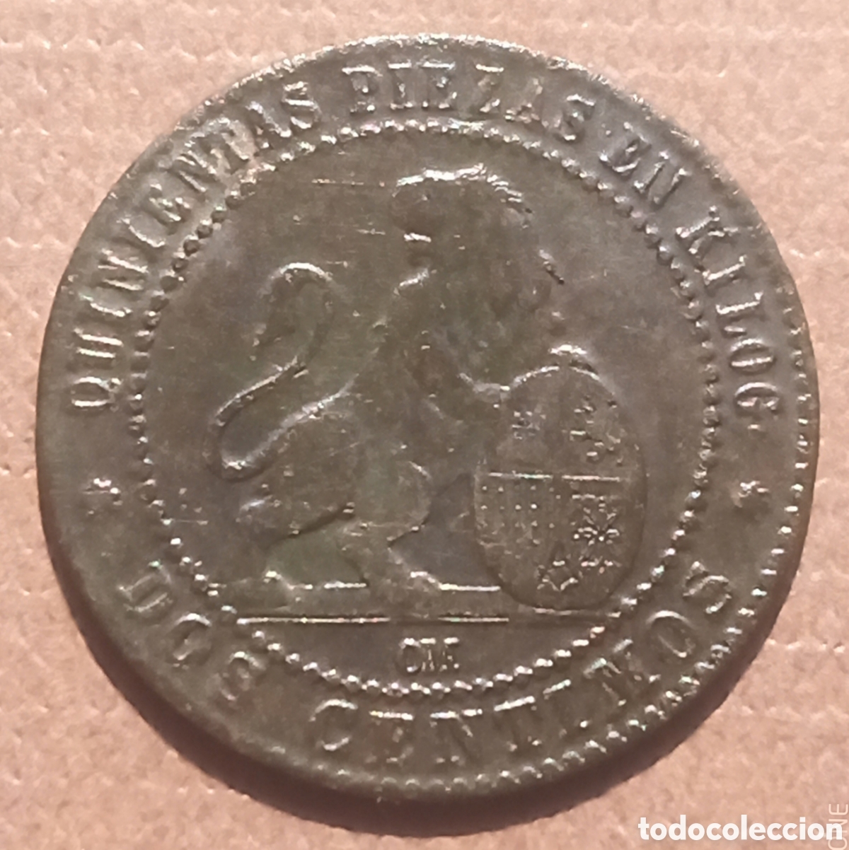 Monedas de Espa&ntilde;a: 2 C&eacute;ntimos 1870 OM - Gobierno Provisional - Mbc- - Foto 2