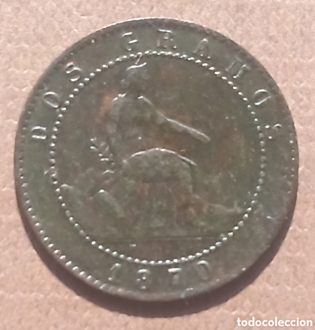 Monedas de Espa&ntilde;a: 2 C&eacute;ntimos 1870 OM - Gobierno Provisional - Mbc- - Foto 1