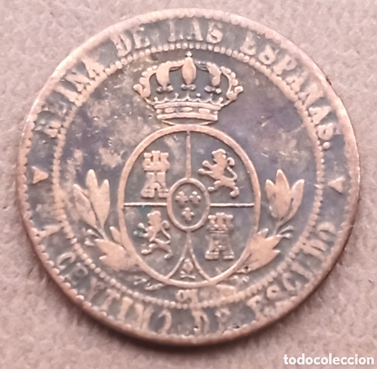 Monedas de Espa&ntilde;a: 1 C&eacute;ntimo 1868 OM - Isabel II - Rc - Foto 2