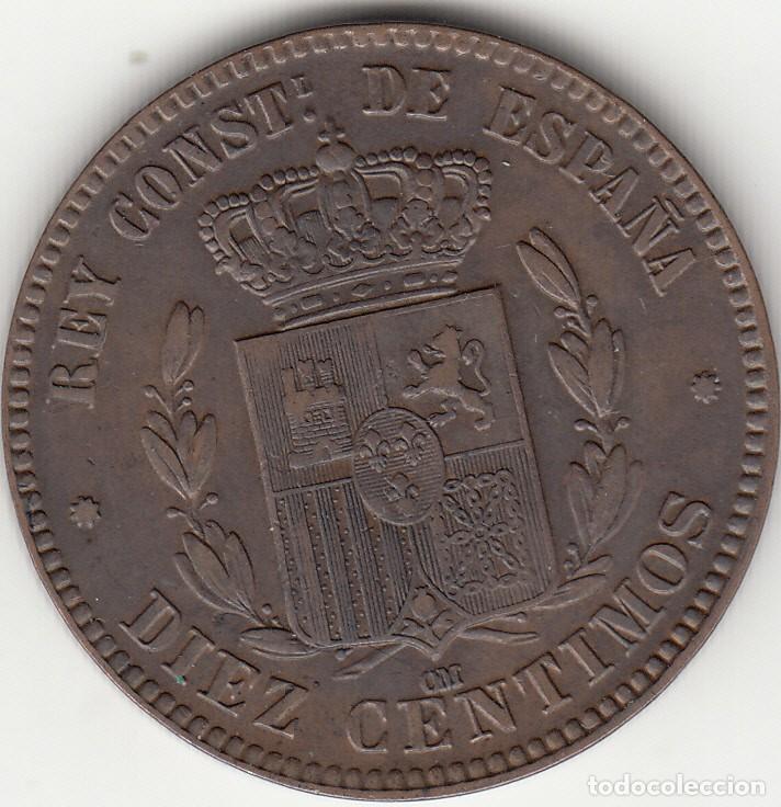 Monedas de Espa&ntilde;a: ALFONSO XII: 10 CENTIMOS 1879 - alb - Foto 2
