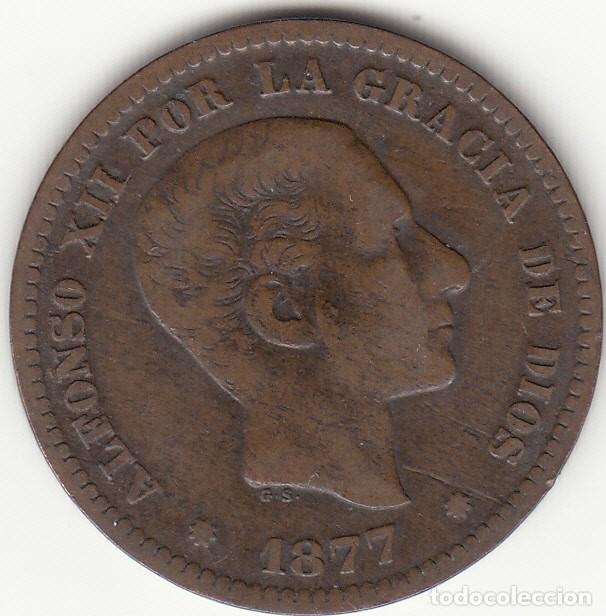 Monedas de Espa&ntilde;a: ALFONSO XII: 5 CENTIMOS 1877 - 4 - Foto 1
