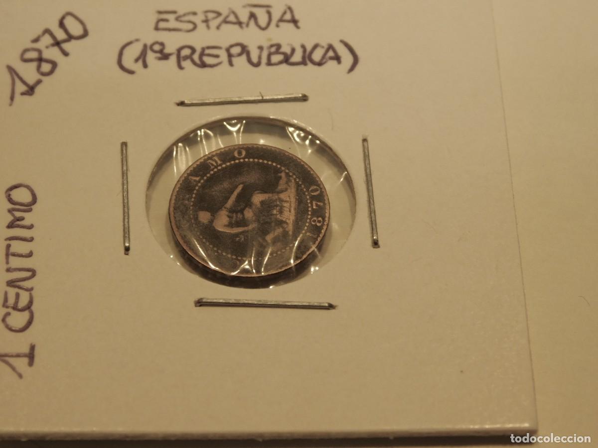 Monedas de Espa&ntilde;a: MONEDA DE ESPA&Ntilde;A DE UN CENTIMO, 1870 (PRIMERA REPUBLICA) - Foto 1