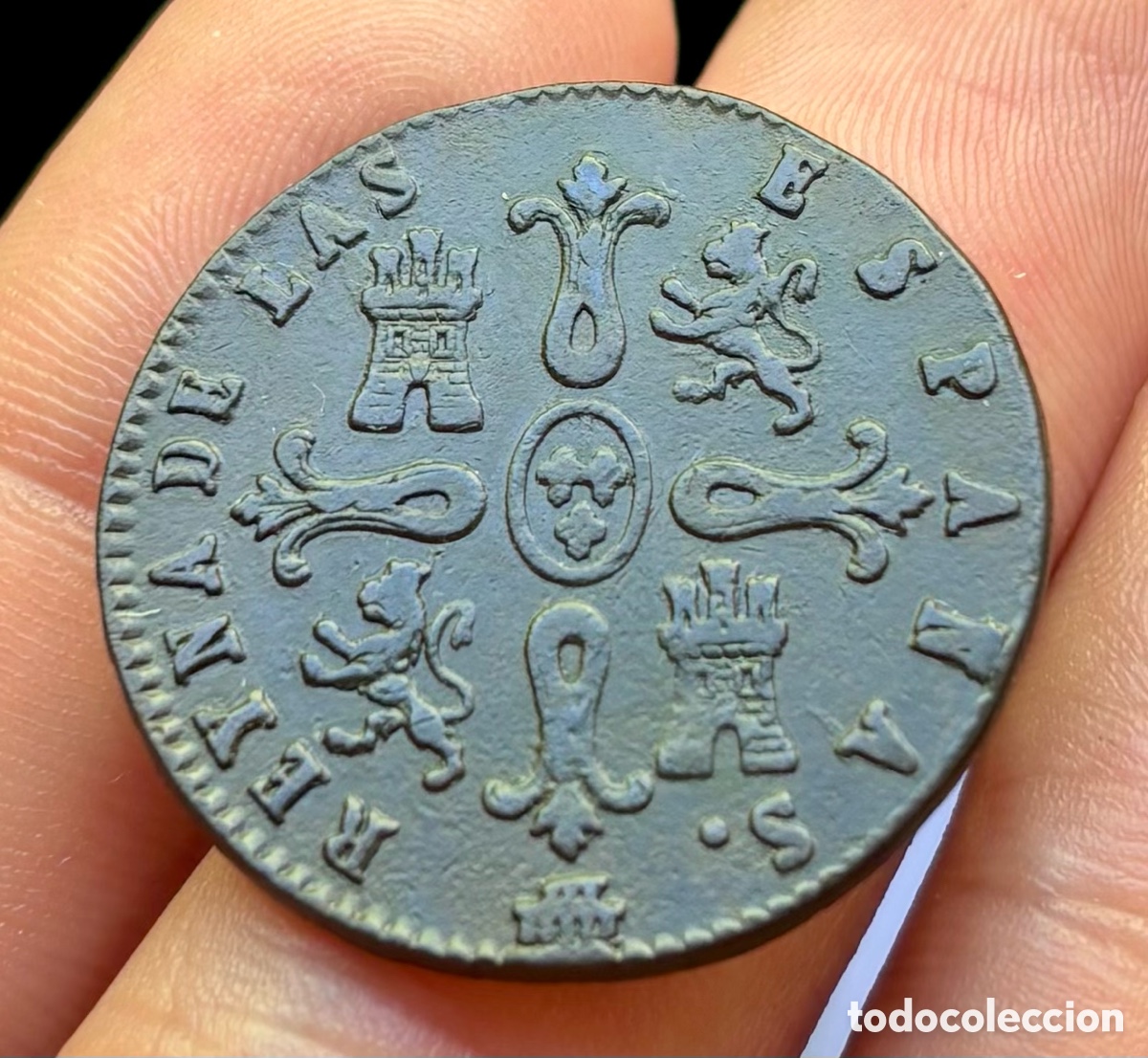 Monedas de Espa&ntilde;a: Moneda 8 Maravedis 1843 Segovia. ISABEL II - Foto 2