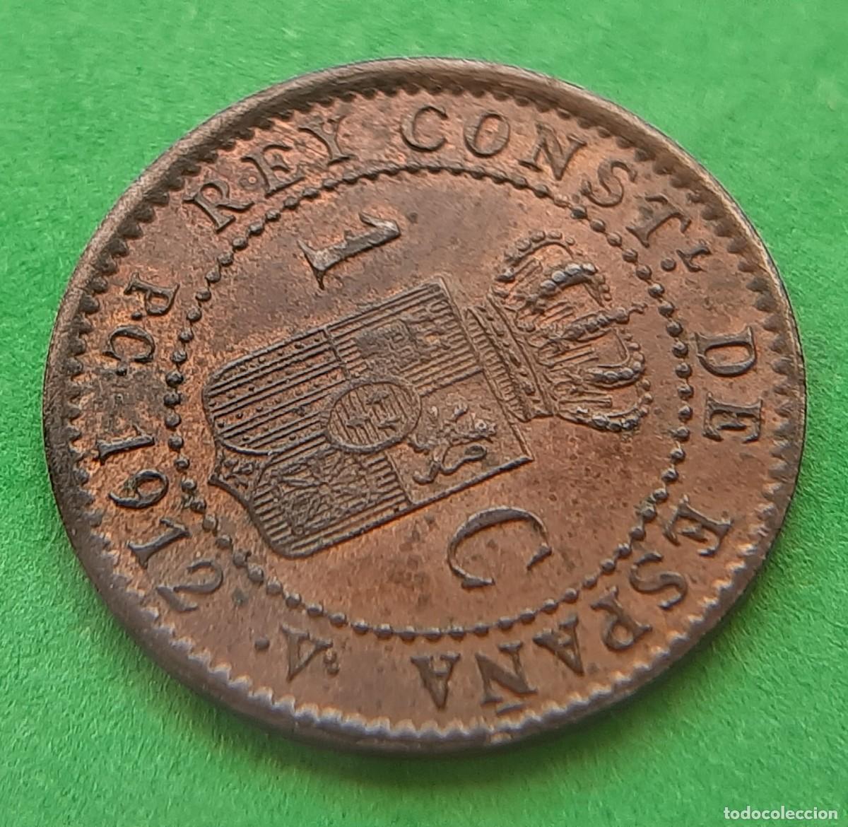 Monedas de Espa&ntilde;a: (ALFONSO XIII)(1912*2 PC V)(COBRE) 1 C&Eacute;NTIMO - Foto 10