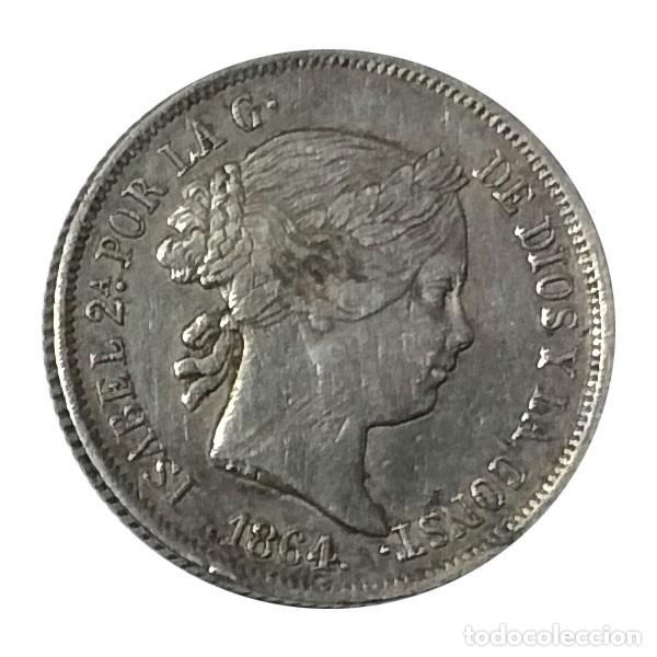 Monedas de Espa&ntilde;a: Moneda 40 Centavos Espa&ntilde;a 1864 Isabel II - Foto 1