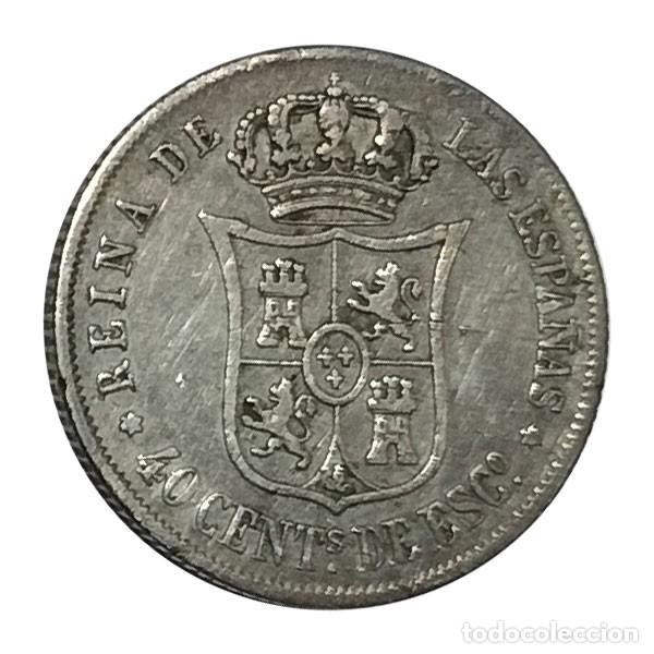 Monedas de Espa&ntilde;a: Moneda 40 Centavos Espa&ntilde;a 1864 Isabel II - Foto 2