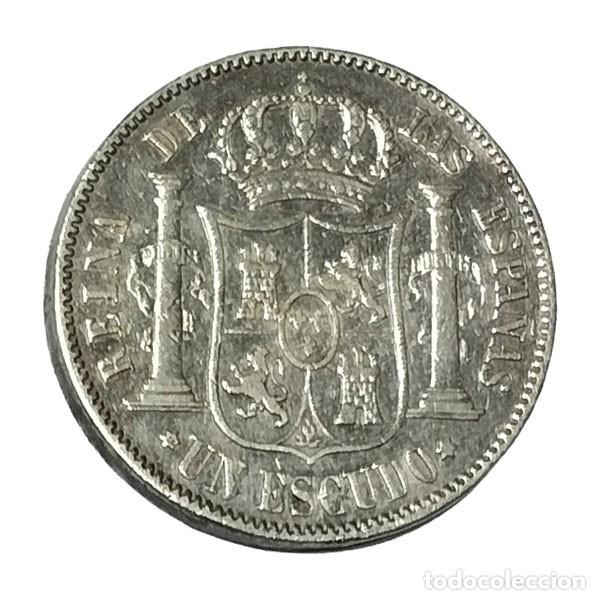 Monedas de Espa&ntilde;a: Moneda 1 Escudo Espa&ntilde;a 1868 Isabel II - Foto 2
