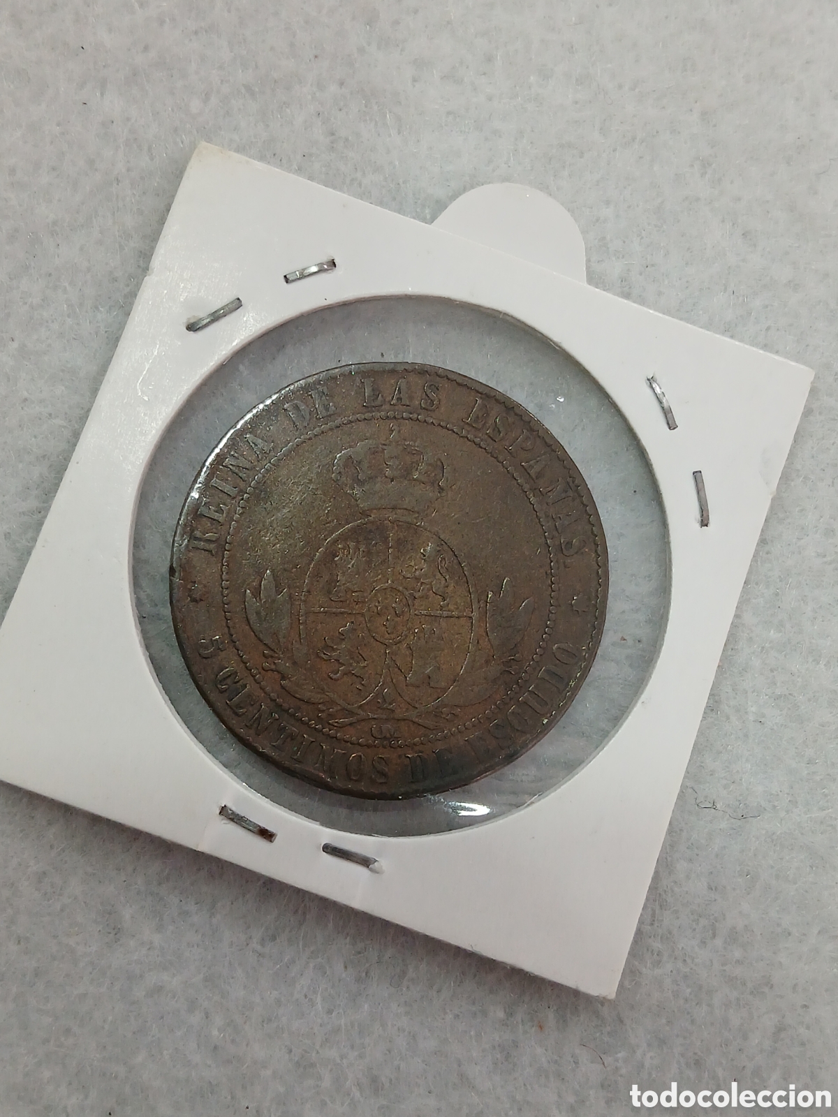 Monedas de Espa&ntilde;a: 5 c&eacute;ntimos de escudo. Isabel II. 1863. (L100F) - Foto 2