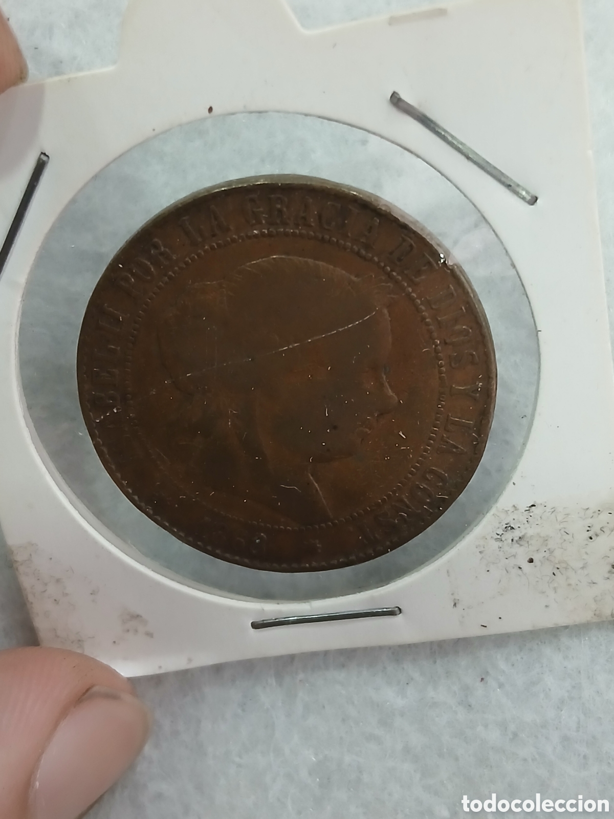 Monedas de Espa&ntilde;a: 5 c&eacute;ntimos de escudo. Isabel II. 1863. (L100F) - Foto 1