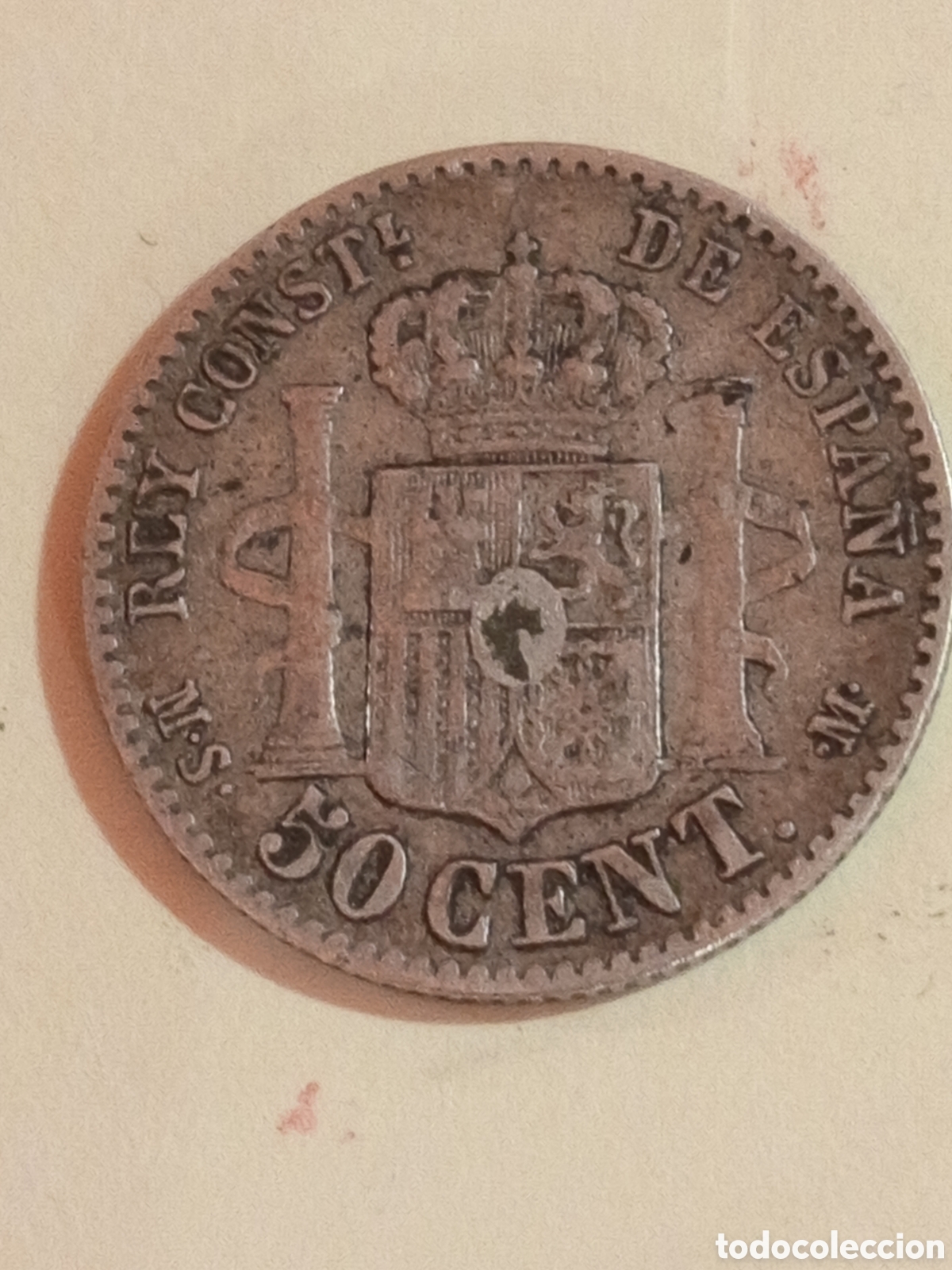 Monedas de Espa&ntilde;a: Espa&ntilde;a MONEDA. ALFONSO XII. 50 CENTIMOS. 1880.. MSM. - Foto 5