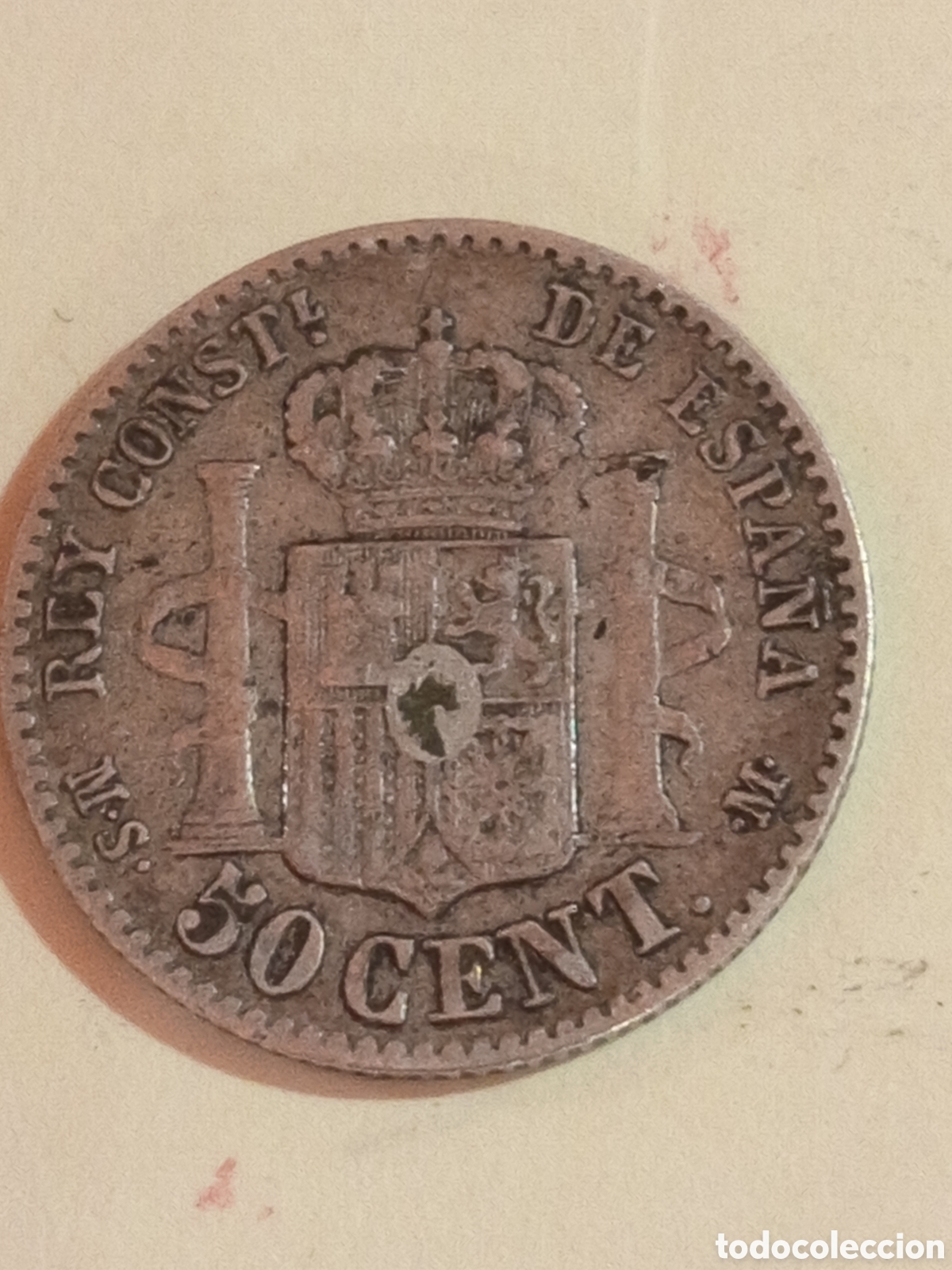 Monedas de Espa&ntilde;a: Espa&ntilde;a MONEDA. ALFONSO XII. 50 CENTIMOS. 1880.. MSM. - Foto 6