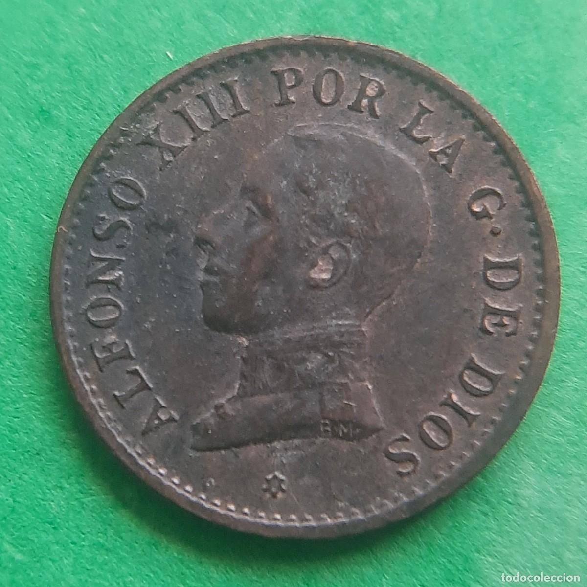 Monedas de Espa&ntilde;a: (ALFONSO XIII)(1912*2 PC V)(COBRE) 1 C&Eacute;NTIMO - Foto 3