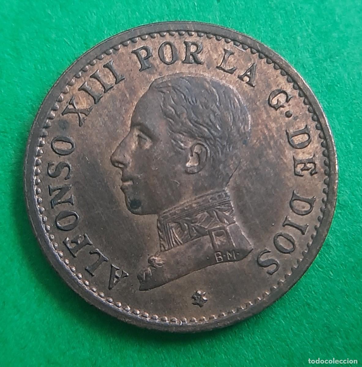 Monedas de Espa&ntilde;a: (ALFONSO XIII)(1912*2 PC V)(COBRE) 1 C&Eacute;NTIMO - Foto 1