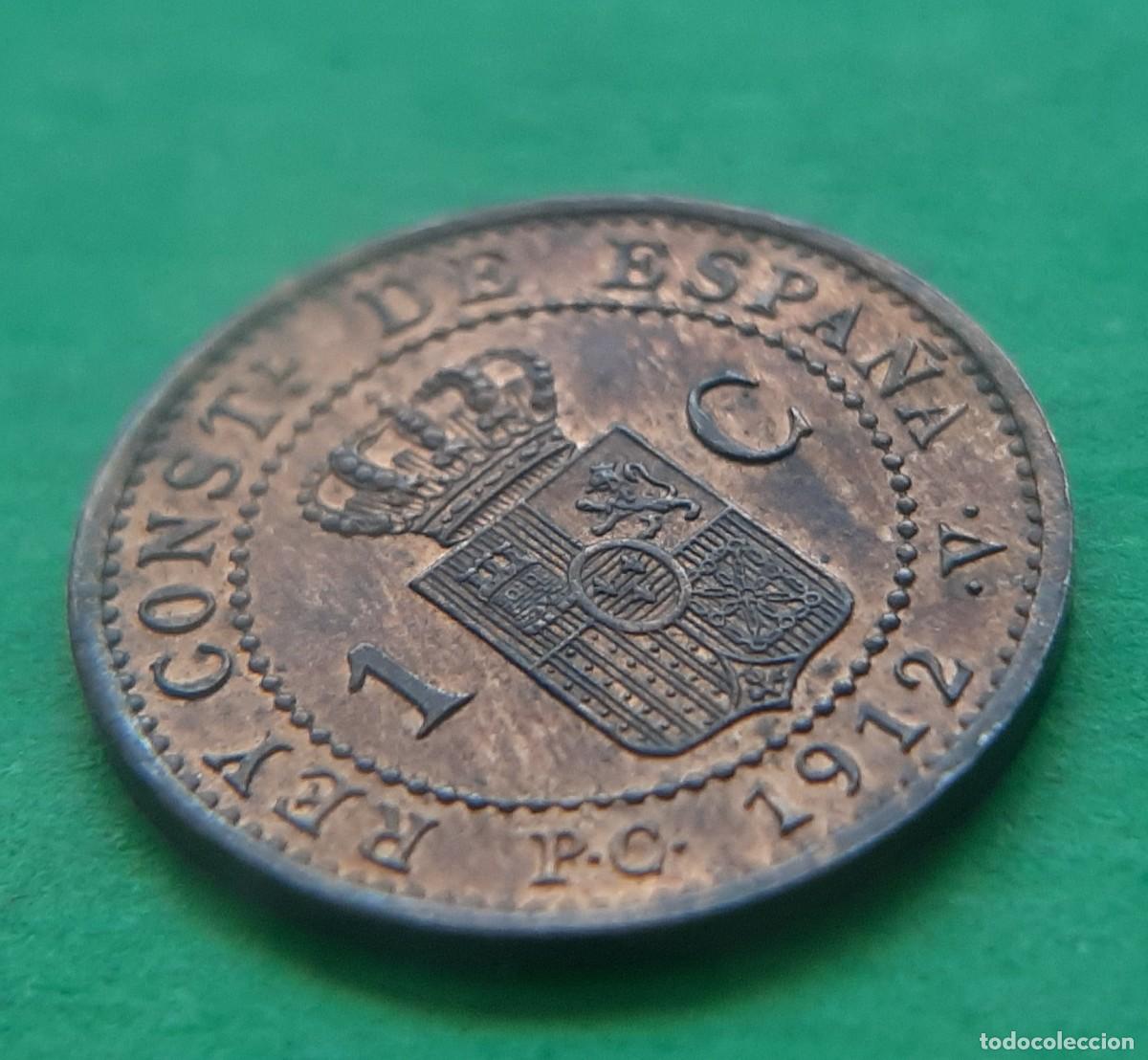 Monedas de Espa&ntilde;a: (ALFONSO XIII)(1912*2 PC V)(COBRE) 1 C&Eacute;NTIMO - Foto 18