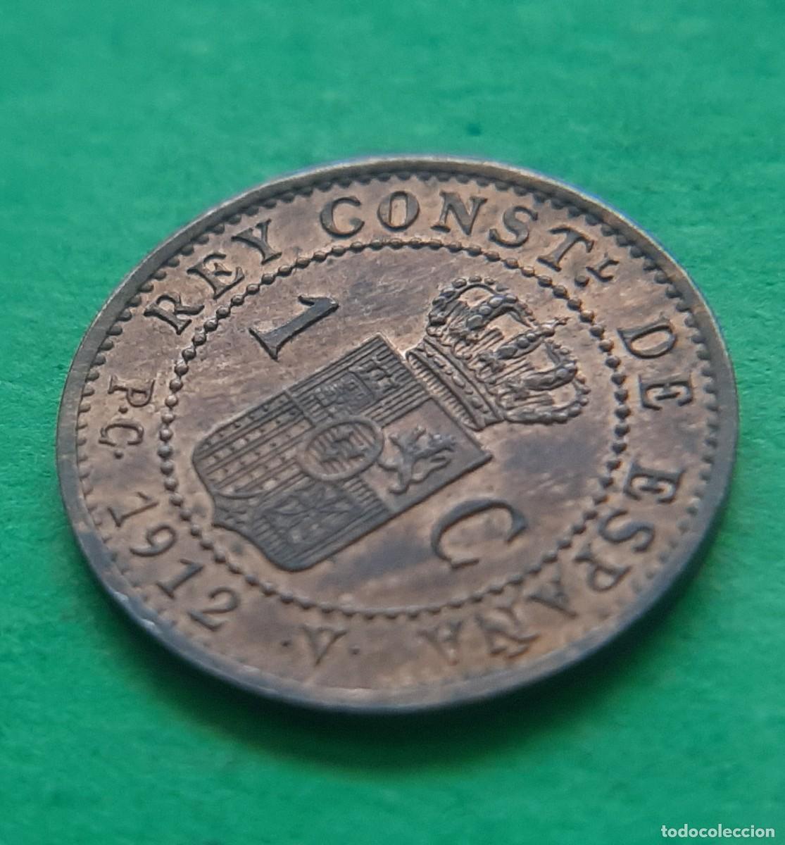 Monedas de Espa&ntilde;a: (ALFONSO XIII)(1912*2 PC V)(COBRE) 1 C&Eacute;NTIMO - Foto 19