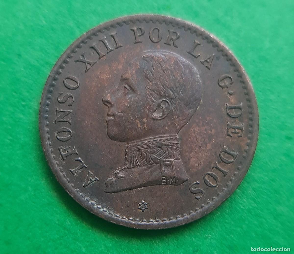 Monedas de Espa&ntilde;a: (ALFONSO XIII)(1912*2 PC V)(COBRE) 1 C&Eacute;NTIMO - Foto 2