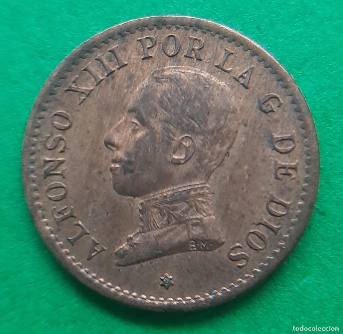 Monedas de Espa&ntilde;a: (ALFONSO XIII)(1912*2 PC V)(COBRE) 1 C&Eacute;NTIMO - Foto 1