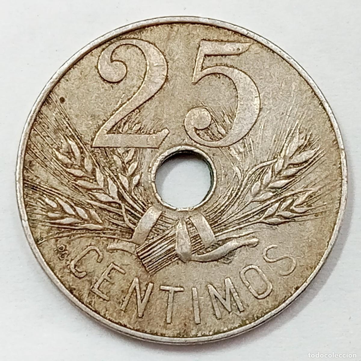 Monedas de Espa&ntilde;a: ⚜️ BAL9 1. Spain 25 c&eacute;ntimos 1927 - Foto 2
