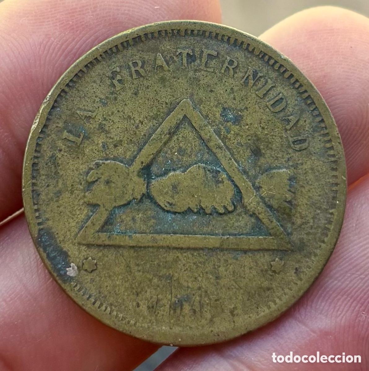 M&uuml;nzen von Spanien: Ficha 10 Centimos 1915 Circulada. Cooperativa LA FRATERNIDAD